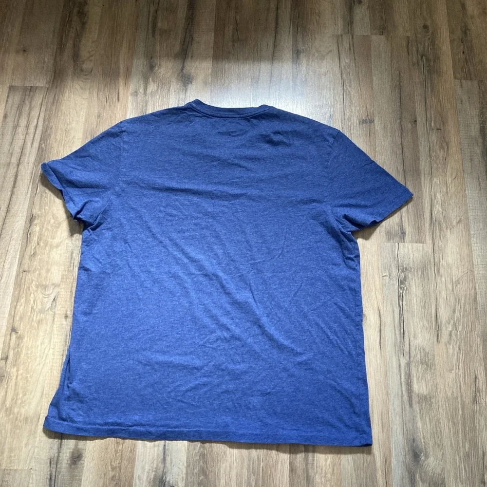 Polo Ralph Lauren V Neck Tee T-Shirt Mens XL Navy Blue Short Sleeve Red Pony